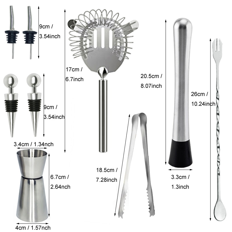 Iyounice Wijn Regulator Cocktail Shaker Professionele Premium Bar Set Drink Mixer 550 Ml Bar Tool Met Wijnrek