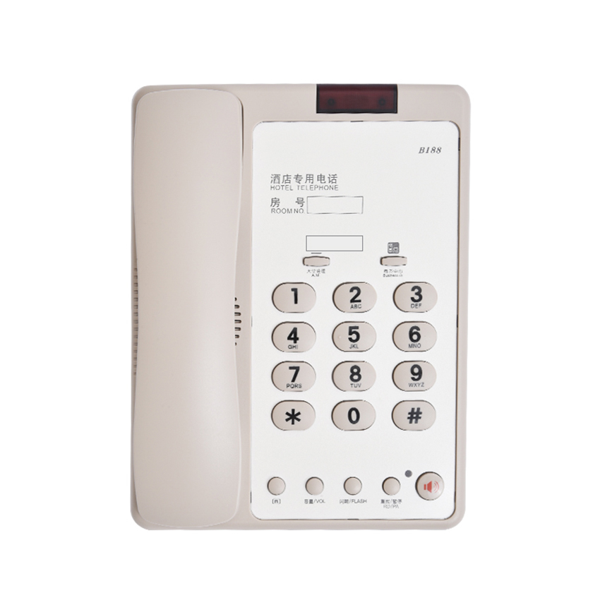 Desktop Corded Telephone, Wired Landline Phone for Home/Hotel/Office, Adjustable Volume, 2 Fast Dial Buttons, Handsfree Call