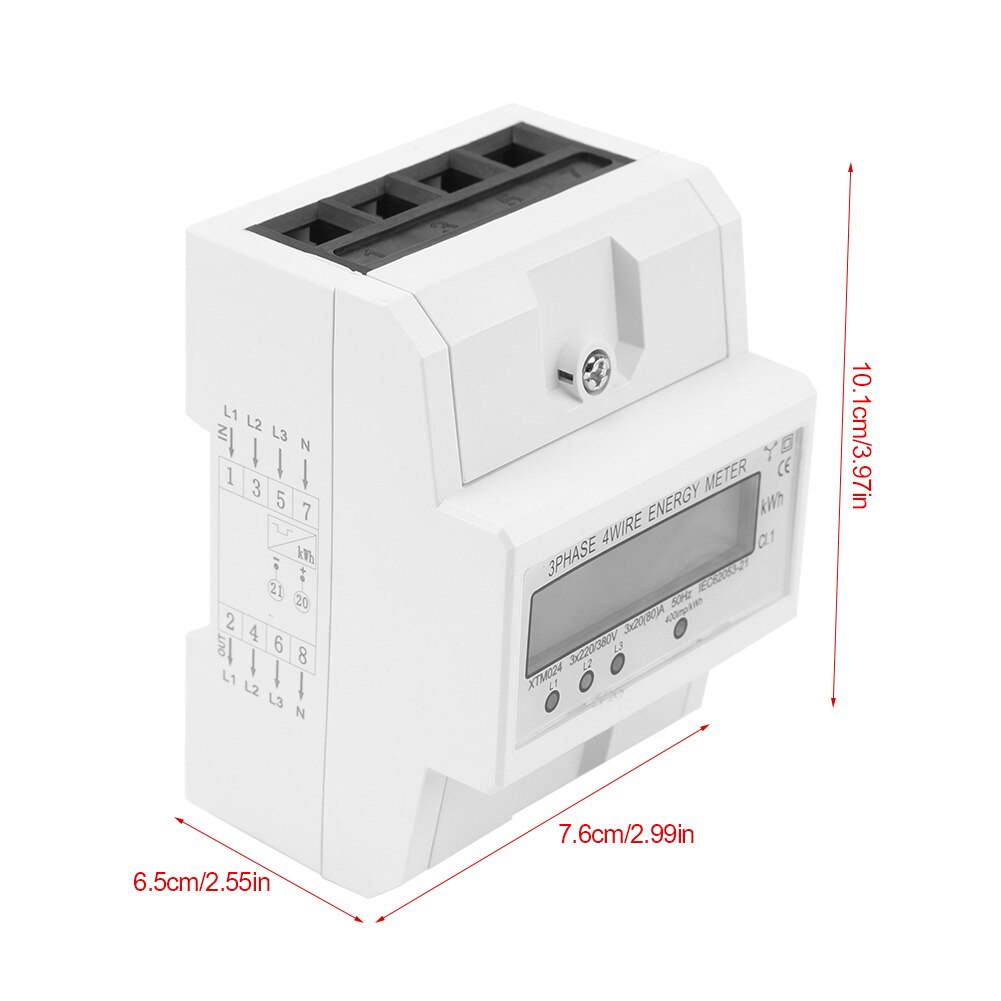 Digital Lcd X A Energiemeter Three Phase Four Wire Din Rail Kwh Electronic Energy Meter