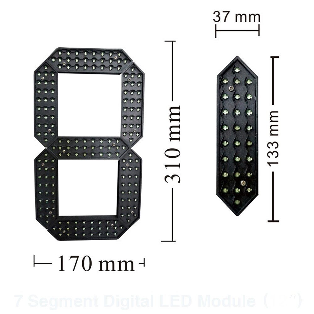 12 ''Inch 7 Segment Module Led Display Digitale Prijs Display Rood/Groen/Geel/wit/Blauw Kleur