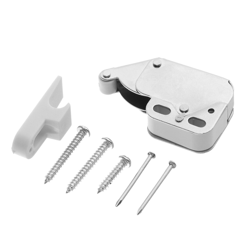 1PC Push Spring Clip Lock Cabinets Anti-Theft Catch Door Stop Closer With Screws Furniture Hardware Fittings