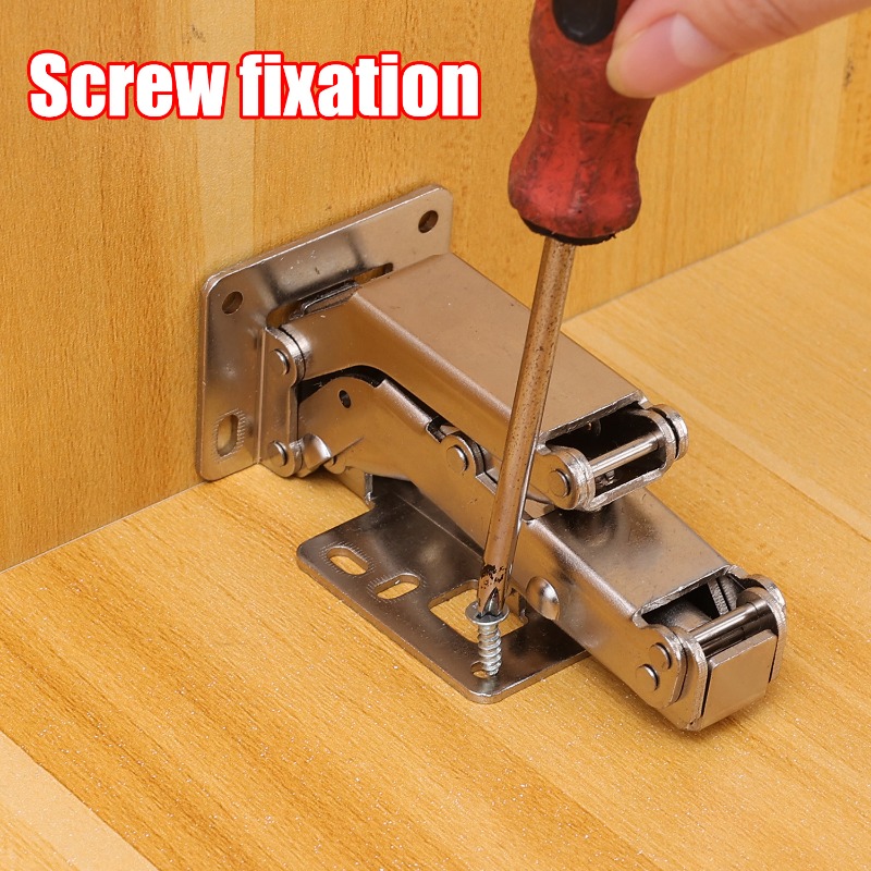 3/1PCS Steel Cabinet Hinges 175 Degree No-Drilling Hole Buffer Hinge Kitchen Cupboard Concealed Hinges Furniture Hardware Kit
