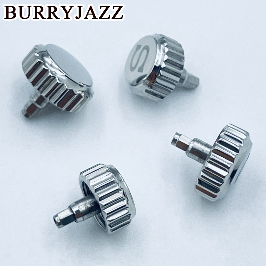 BURRYJAZZ Silber Uhrenkronen Uhrenteile Ersatz S Krone und ohne S Krone Edelstahl für NH34 NH35 NH36 Uhrwerk
