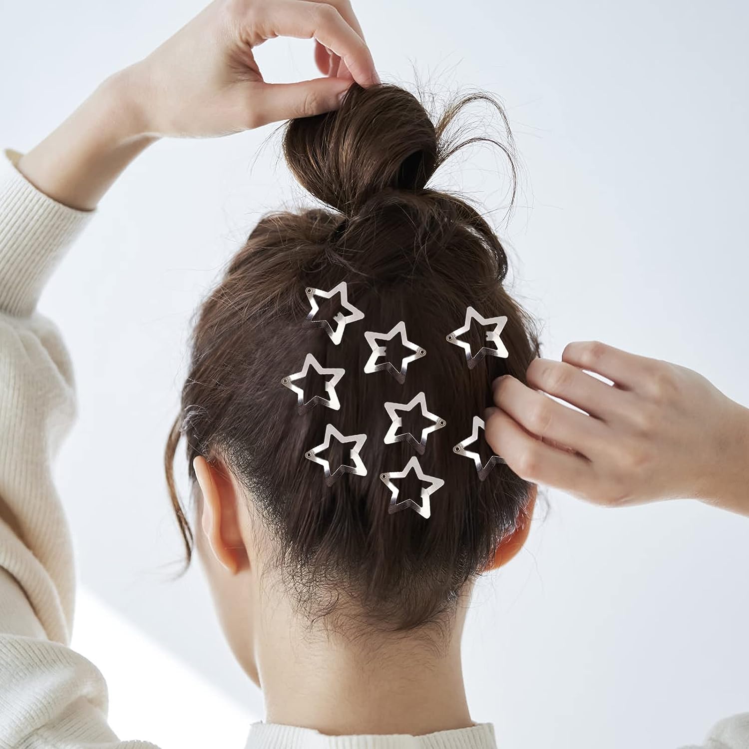 2-50 Uds. Pinzas para el cabello de estrella para niñas, estrella de filigrana, Clip a presión de Metal, pasadores de horquillas, accesorios para la cabeza