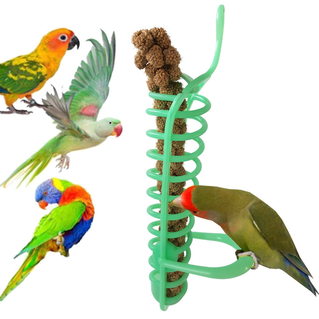 Papegaai Speelgoed Foerageren Apparaat Fruit Vork Met Stand Plastic Huisdier Vogel Eten Speelgoed Puppy Chew Tandjes Speelgoed Opknoping Kooi Papegaaien vogels