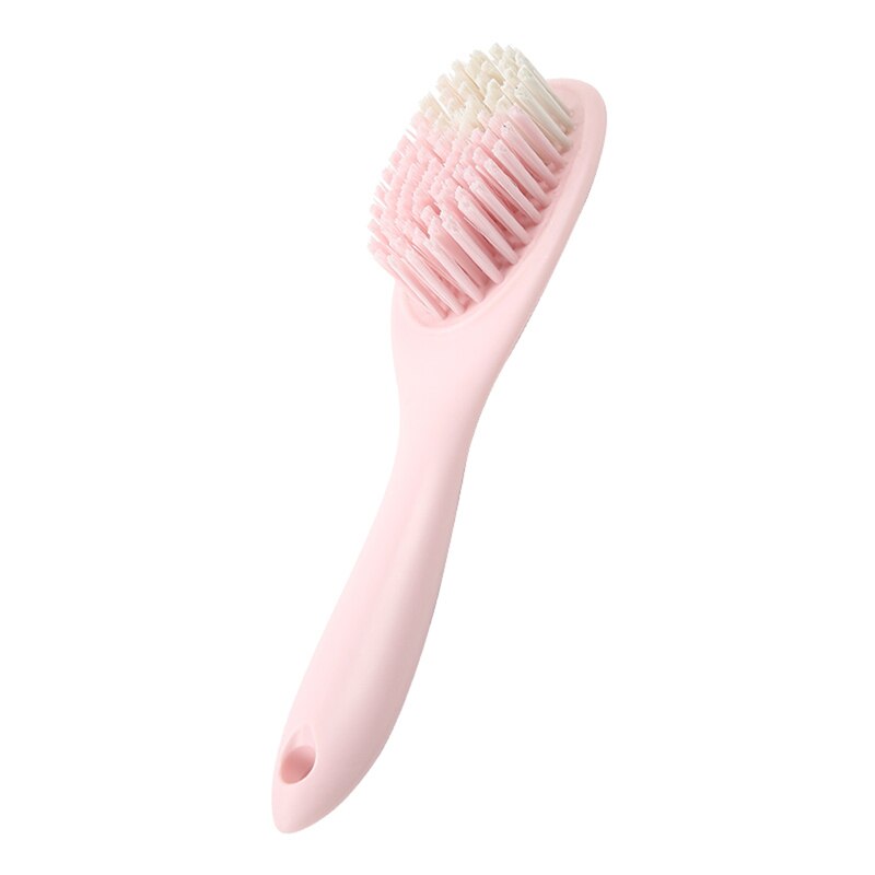 Multi-function Brush Handle Boot Cleaner Portable Shoe Cleaning Kit Laundry Tool Home Floor Brushes Shoe Cleaning Care Brush: Pink Shoe Brush