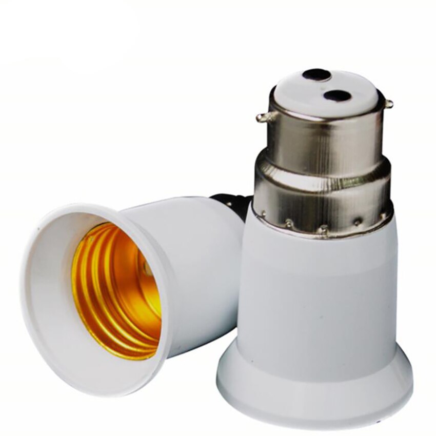 Adaptador de enchufe de luz B22 a E27 convertidor de adaptador de soporte de bombilla de aluminio para lámpara de bombilla LED, PC Shell