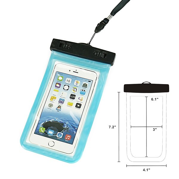 1 stuk 5.5 inch Mobiele Telefoon Pouch Waterdichte Tas Onderwater Dry Case Cover Voor Kano Kayak Rafting Kamp Zwemmen Drifting: water blue