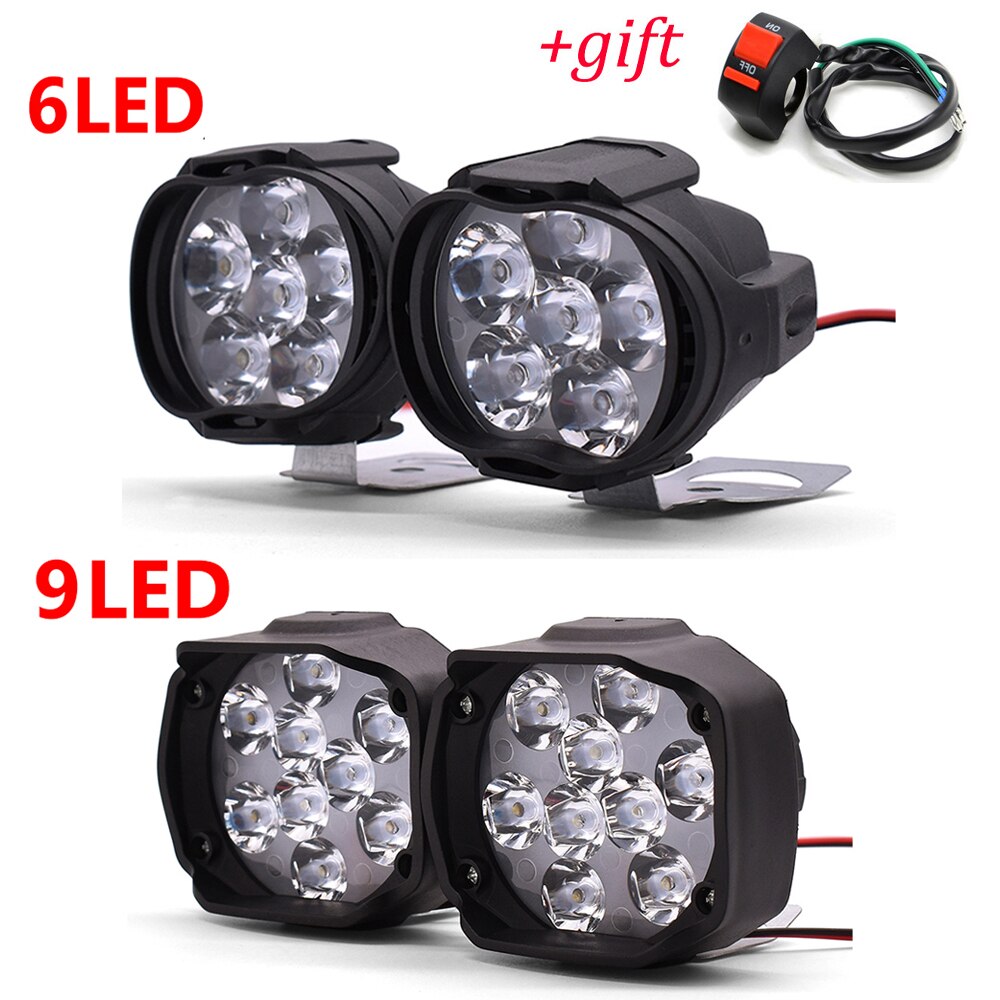 Motorrad LED Lampen Wasserdicht Nebel Stelle Scheinwerfer 10W Mit Schalter Für Kawasaki Z1000 Z650 Z900 zzr 600 zxr 400 zx 6r kdx 125