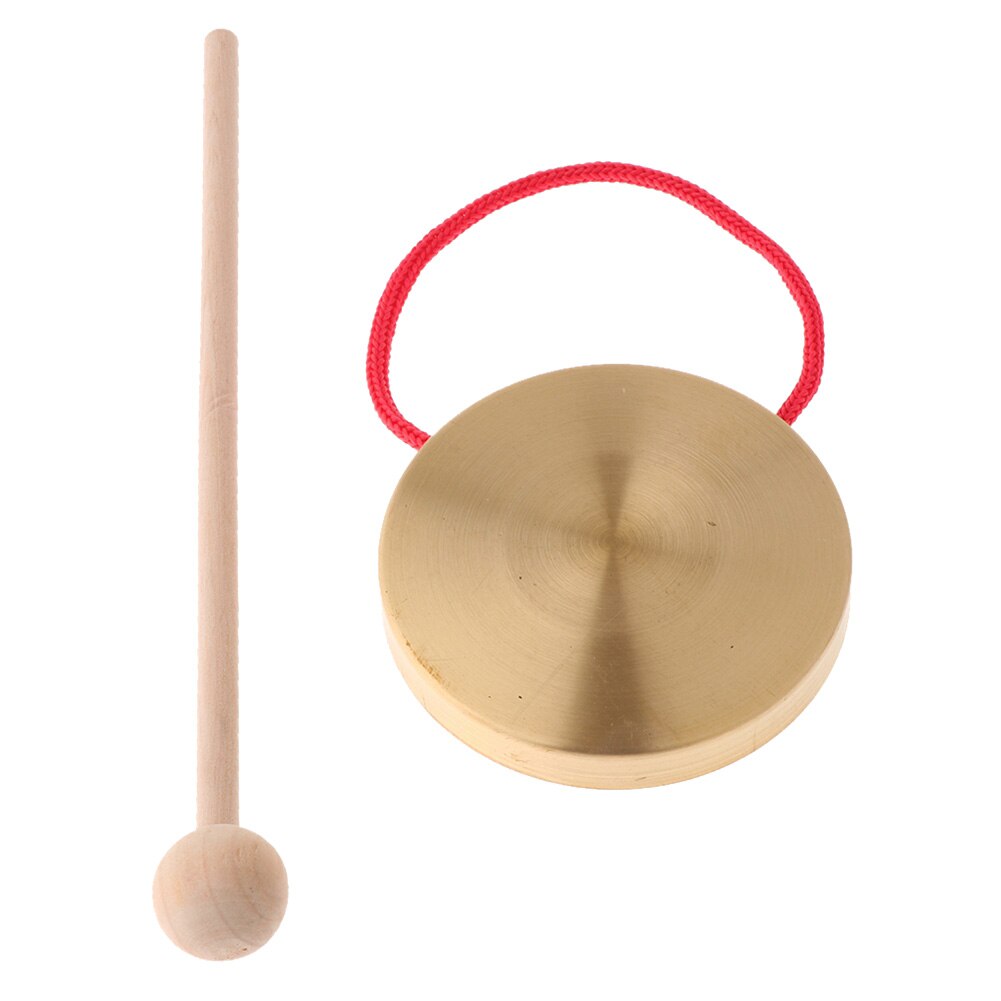 21cm main Gong cuivre cymbales avec bâton en bois chapelle opéra Percussion enfants jouet traditionnel chinois Folk Musical jouet