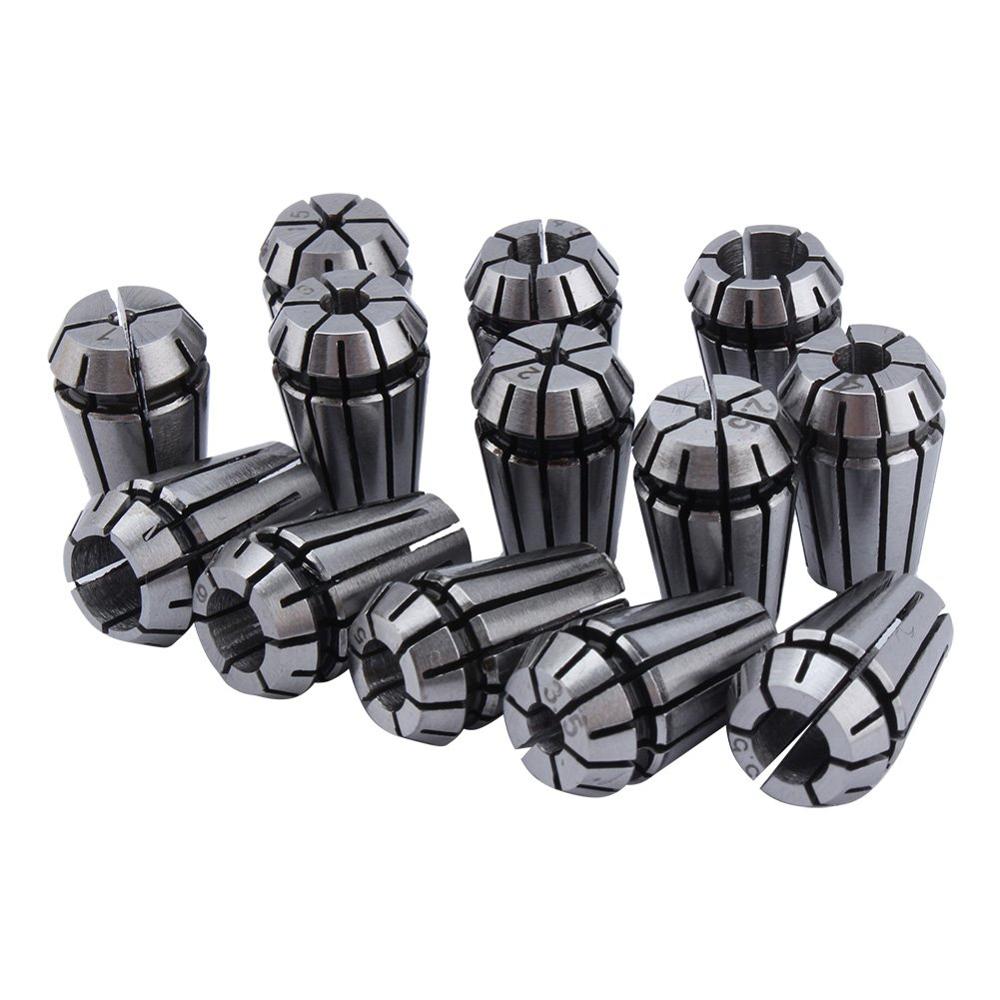 13Pcs/Set Accuracy 0.008 1-7mm ER11 Milling Chuck Spring Collet Set For CNC Engraving Machine Spring Collet Chuck Milling Lathe