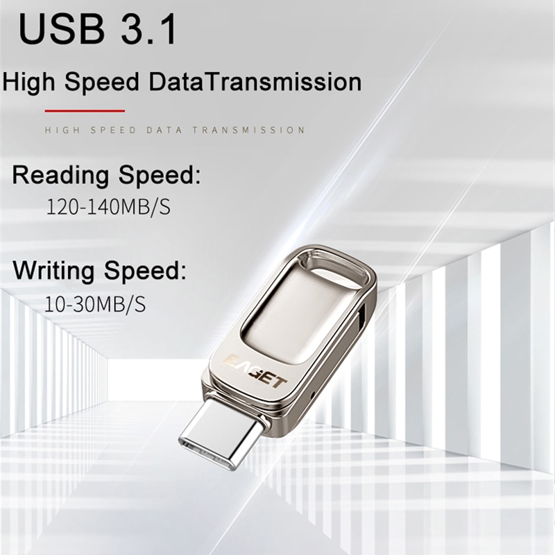 Eaget CU31 32 Gb/64 Gb/128GBU Disk Type-C Usb 3.1 High-Speed Flash Drive voor Type-C Smart Telefoon Laptop
