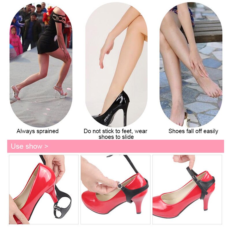 1 Pair Detachable Reusable Shoe Straps To Hold Loose Heels Wedges Shoes Anti-slip For Women