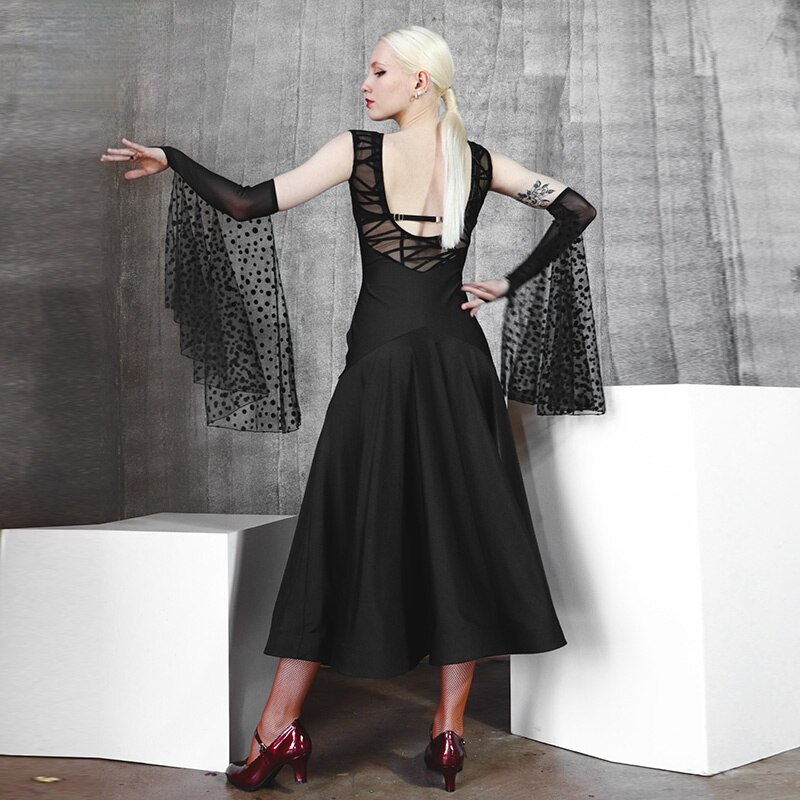 Ballroom Dance Long Dress Sleeveless Skinny Waltz Skirt for Women Dance Competition Show Perfoemance Clothes