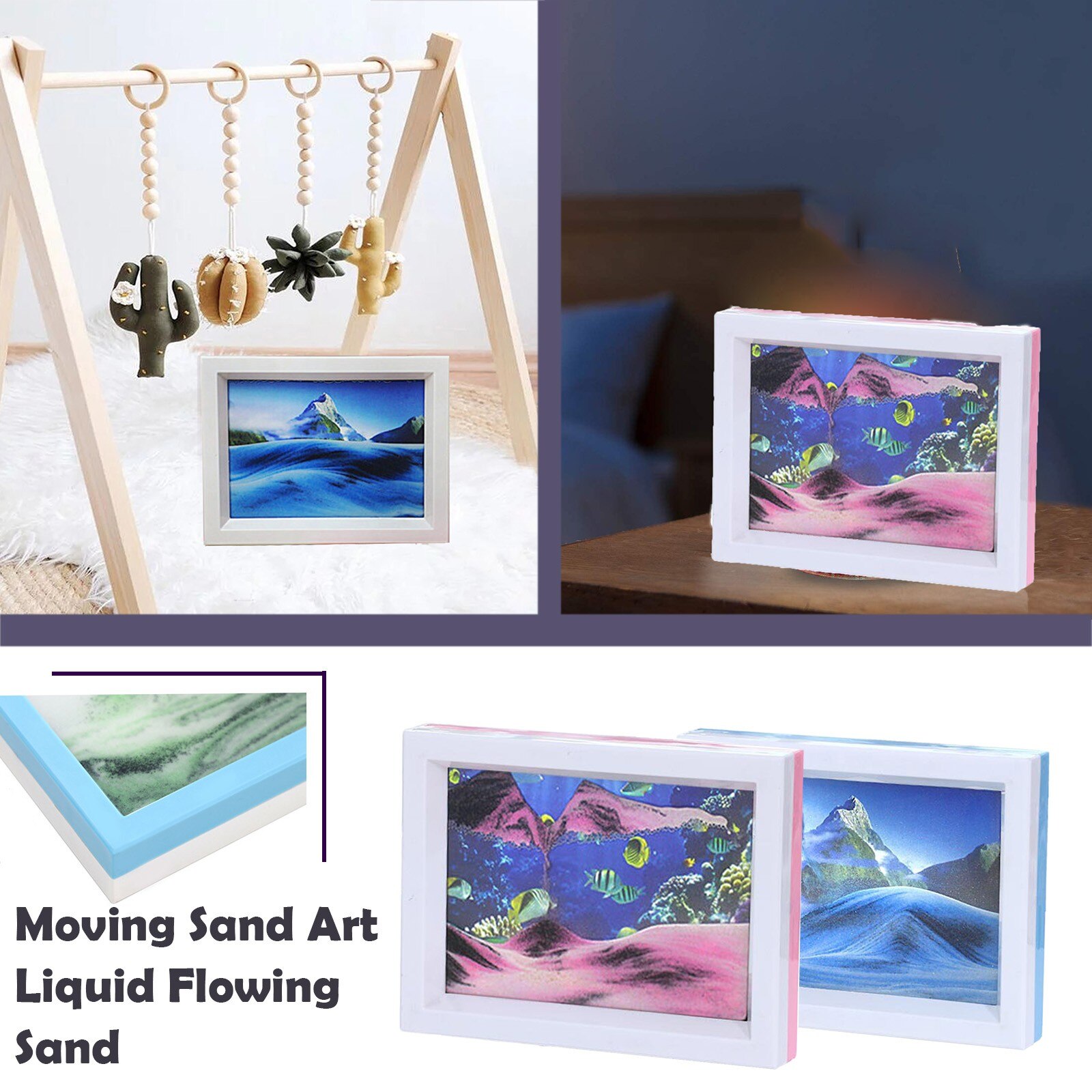 4 #100Ml Zandloper Bewegende Zand Art Liquid Vloeiende Zand Art Landschap Zand Foto Desktop Frame Decoratie Quicksand Schilderen