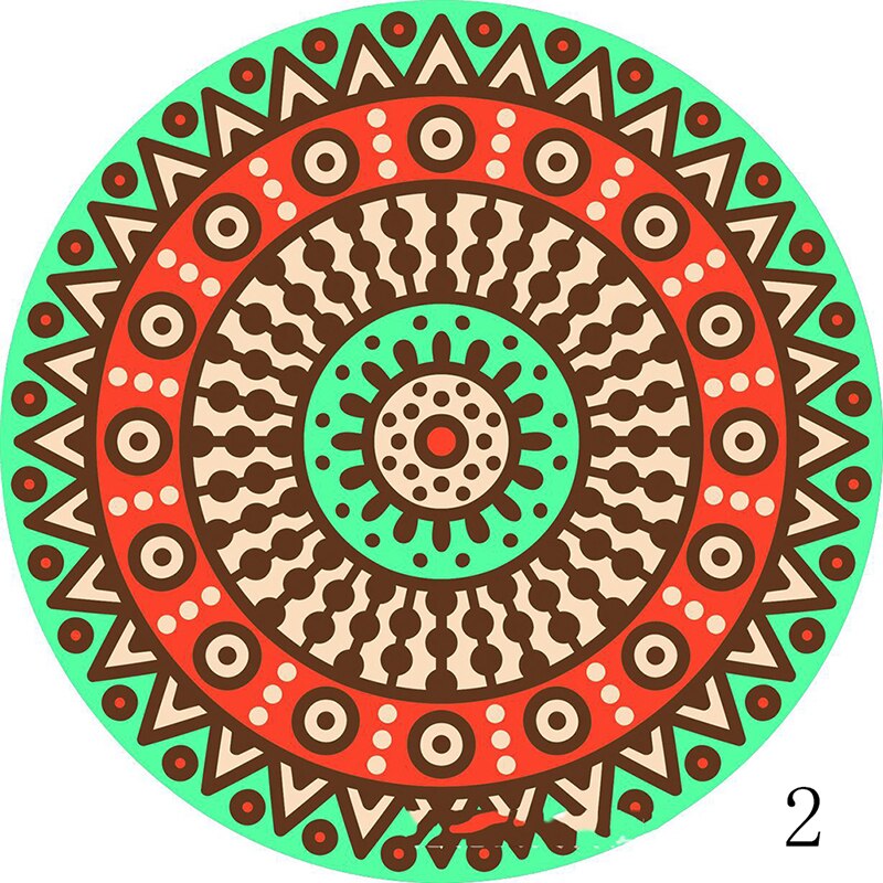 Nuevos posavasos redondos de cerámica para cocina, posavasos aislantes antideslizantes con estampado de flores de Mandala, suministros de boda: Black