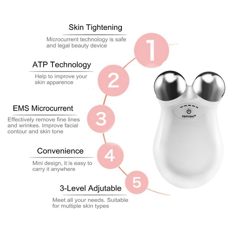 Mini Micro-current Face Massager Facial Lifting Skin Tightening Beauty Device Remove Wrinkle Skin Rejuvenation Toning Massage
