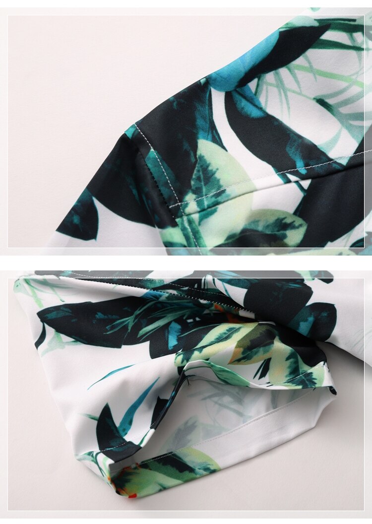 Chemise hawaïenne à fleurs vertes pour homme, Blouse manches courtes, style décontracté, pour la plage, à la , grande taille