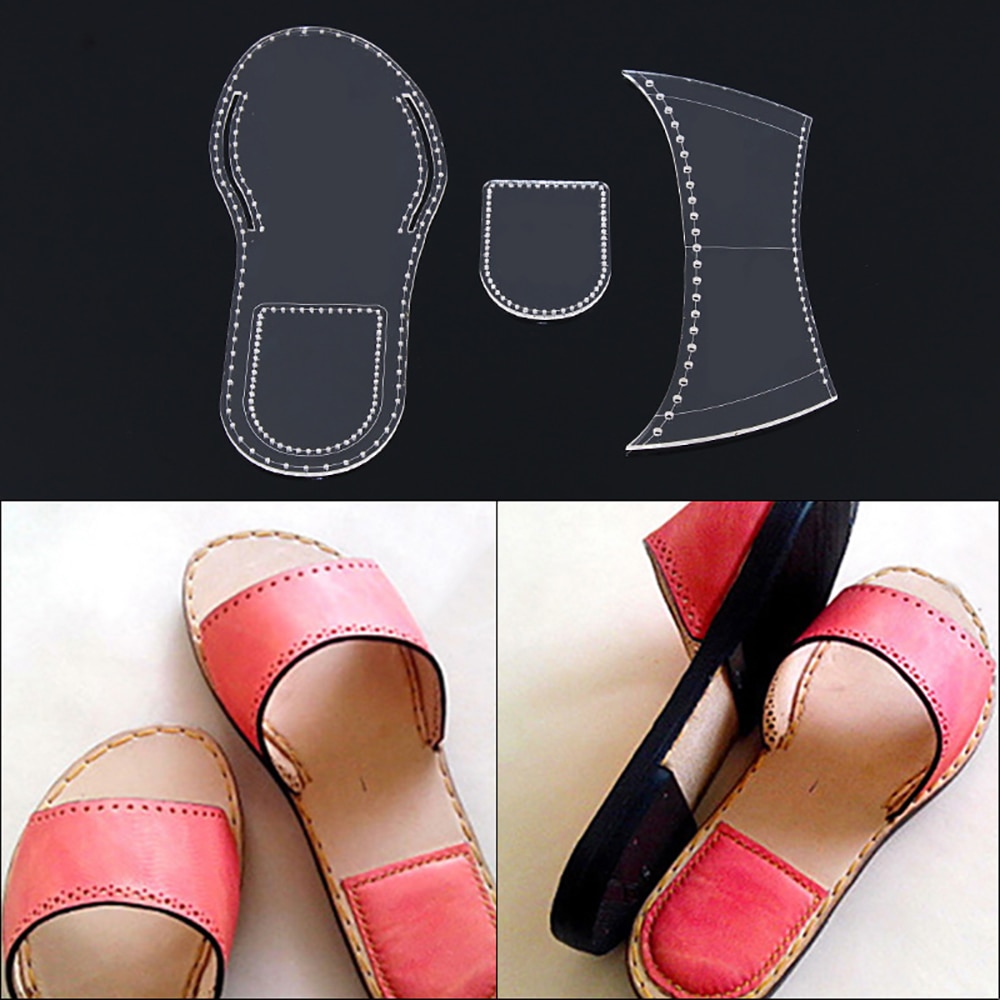 Lychee Leven Slipper Naaien Patroon Acryl Lederen Template DIY Handgemaakte Leathercrafts Levert