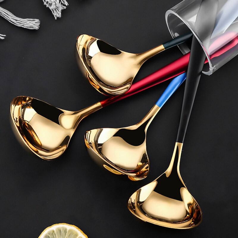 Cuillère à soupe à Long manche en acier inoxydable 304, petite cuillère à soupe, grande extrémité ronde profonde, cuillère à bouillie de ménage, grande cuillère à boire
