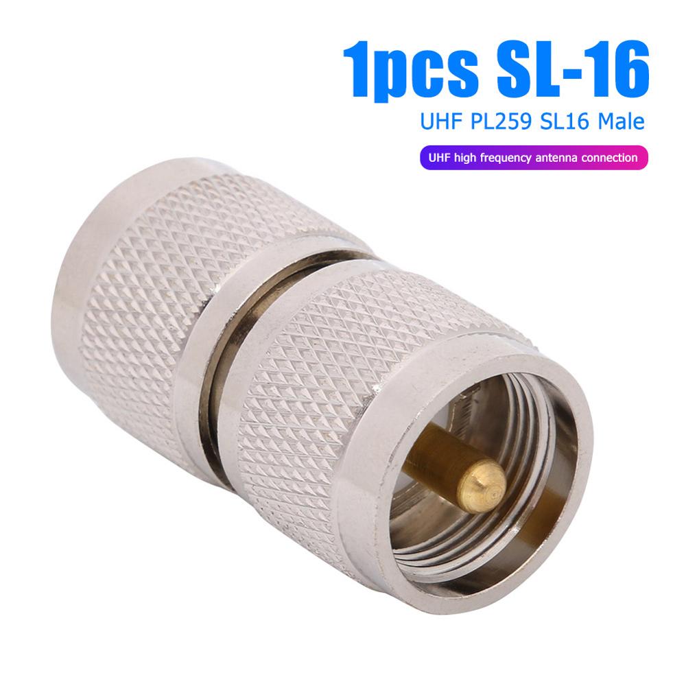 N Type L16 Male Plug to UHF SL-16 PL259 Female RF Coax Adapter Connector Walkie-Talkie Feeder Cable Connector Copper: D
