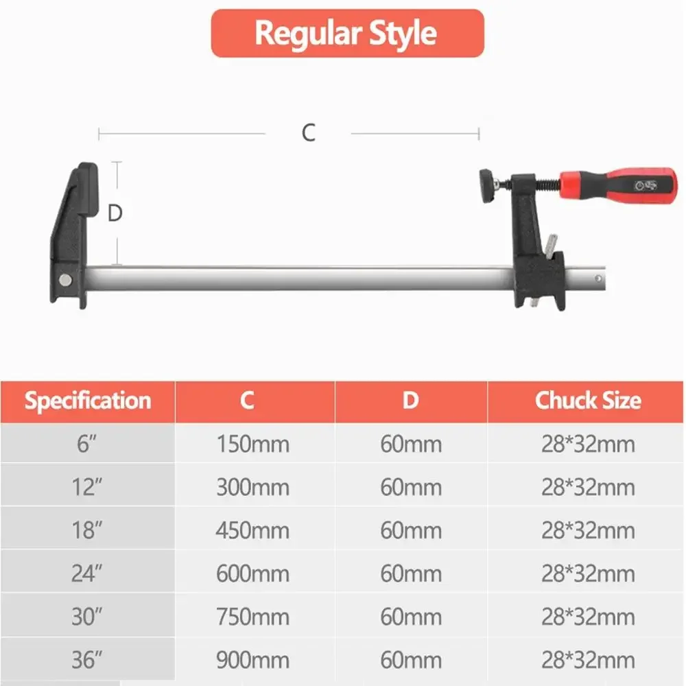 Klämmor kraftig stångklämma 6/12/18/24 tum snabb träbearbetning klämverktyg träbearbetning