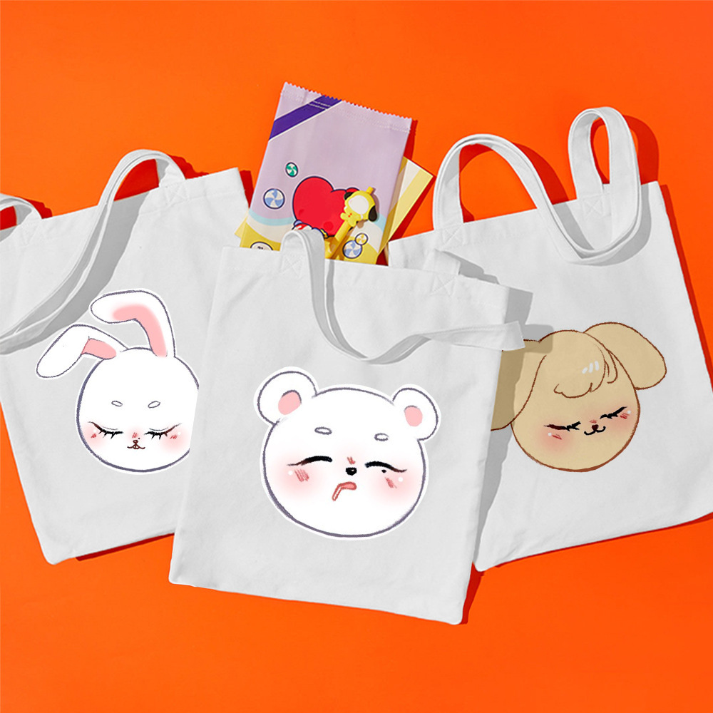 Stray Kids Tote Bags SKZOO Canvas Shoulder Bag HAN BANG CHAN CHANGBIN FELIX SEUNGMIN HYUNJIN LEE KNOW Shopper Bolsas Handbag