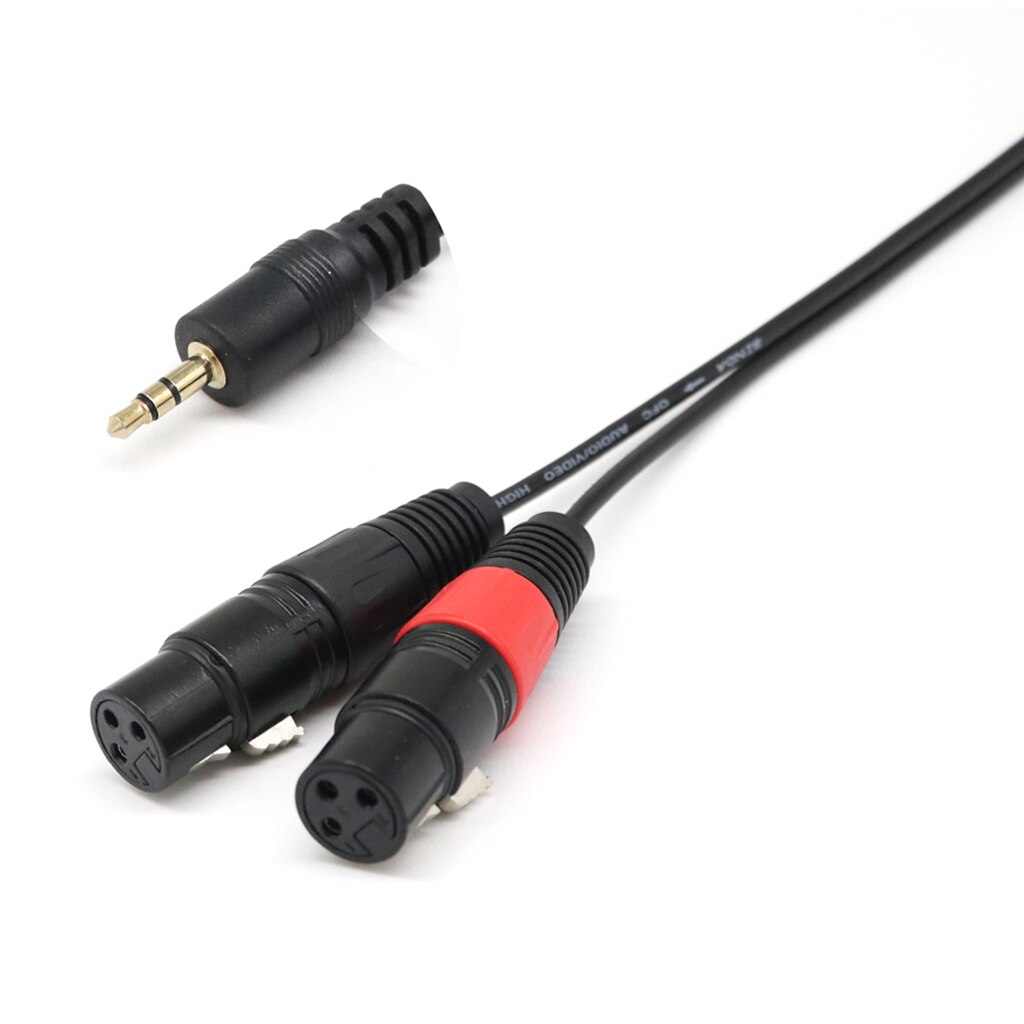 3.5mm Mono Jack(PC/Laptop) to 2 XLR Female(Mixer/Speaker) Cable Splitter