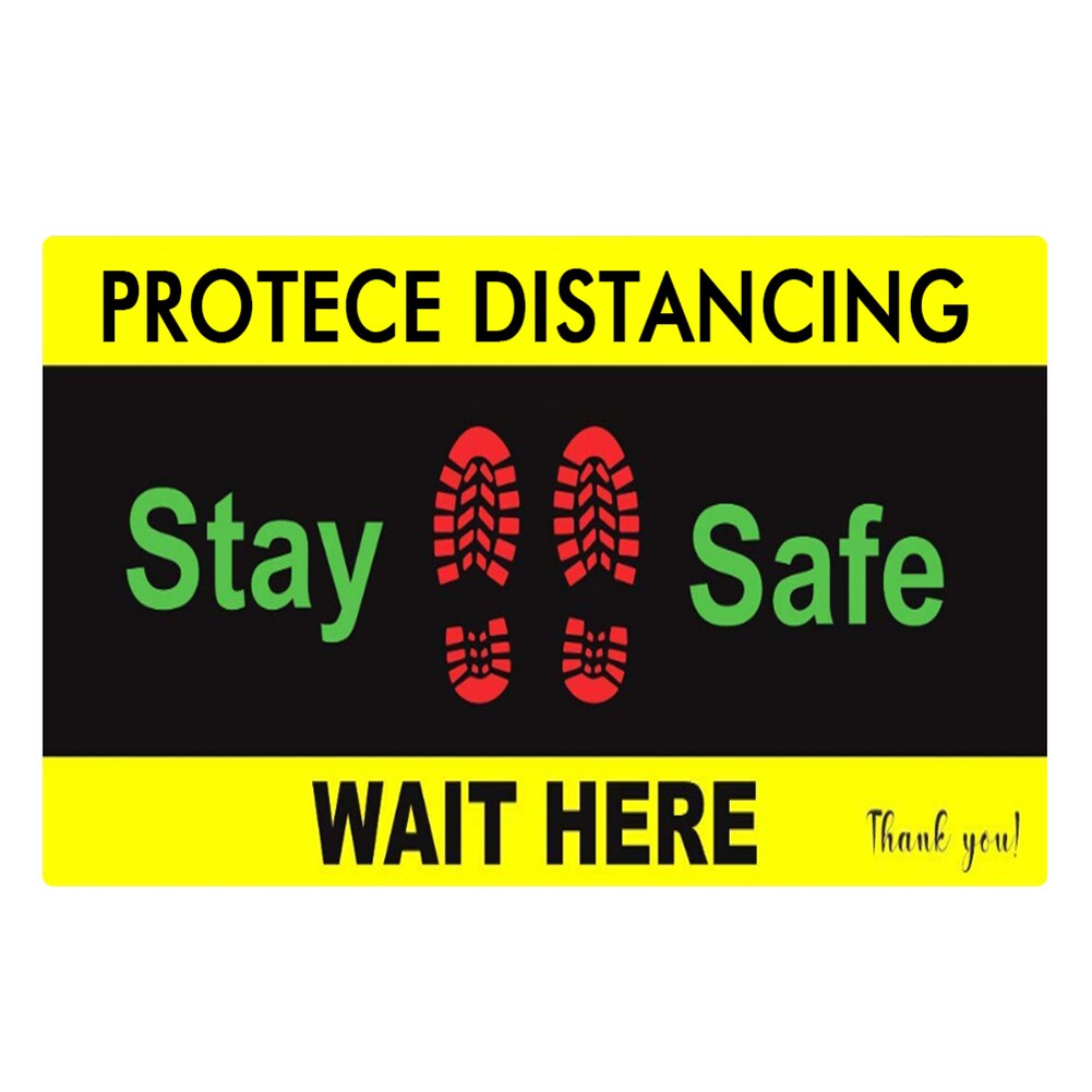 Indoor Sign Sticker PVC Social Distancing Ground Sticker Indoor Outdoo... – Grandado
