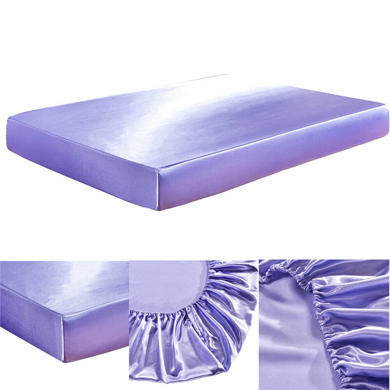 Extra Deep Fitted Sheet Waterproof Solid Bed Sheets Mattress Cover Protector Elastic Sheets Polyester Full Size 153CMx203CMx30CM