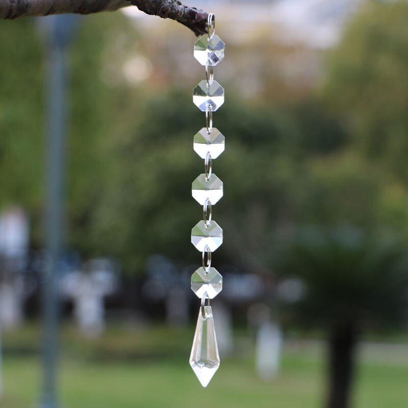 10 teile/los K9 Glas Kristall eiszapfen Prismen Anhänger Kronleuchter Teile Lüster Regenbogen Lampe Beleuchtung Zubehör Hängenden Tropfen