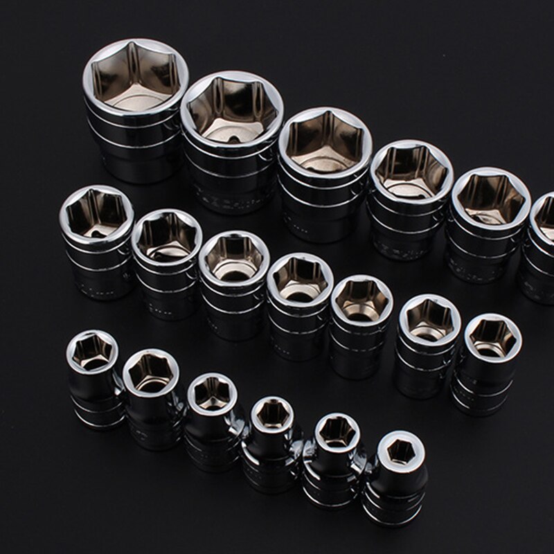 1 Pcs 1/2" Drive 6-point Socket Bit Ratchet Wrench 6pt Square Drive Mirror Socket 6 Angles Hex Sleeve Hand Tool Kit 8-32mm