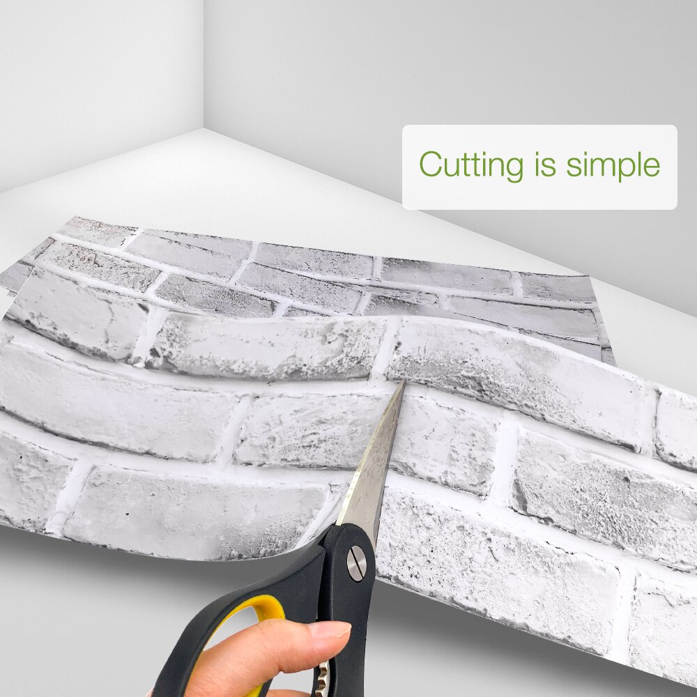 Funlife® AMERICAN STYLE™14pcs White Brick Backsplash Tile Stickers Floor Makeover Furniturn Waterproof Bathroom kitchen decal