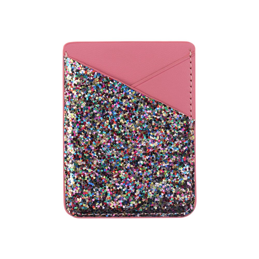 Bling Stick-on Cellphone Pocket Credit Card Holder Wallet Sticker Self-Adhesive Pouch Case Sticker ID Bus Card Cover: 08