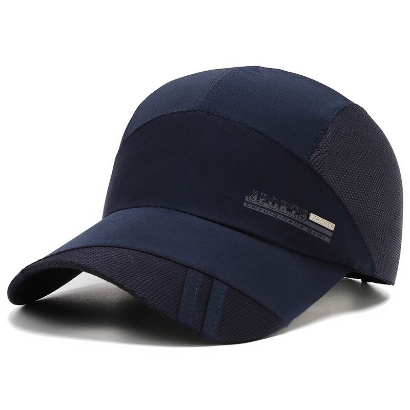Masculino feminino esportes de secagem rápida boné de beisebol snapback sunhat malha retalhos de pesca ao ar livre correndo hip hop chapéus de beisebol casquette: Navy Cap