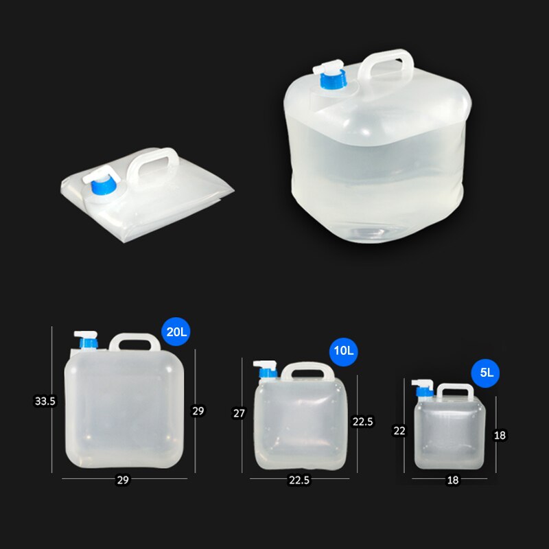 Recipiente de agua plegable de buena salud, jarra de almacenamiento de agua para Camping con espita plegable para exteriores