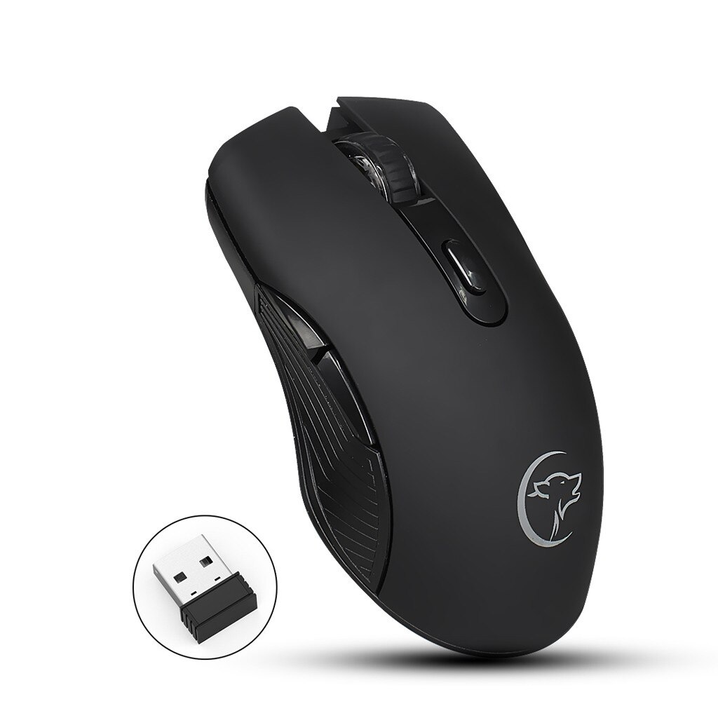 Souris optique de jeu sans fil 2.4GHz, DPI 2400, 6 boutons réglables, avec récepteur USB, pour ordinateur PC et portable
