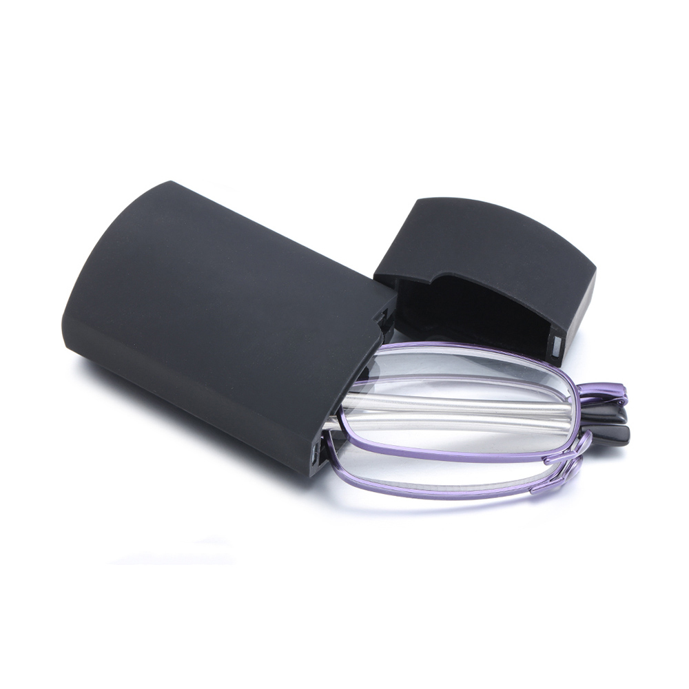 Draagbare opvouwbare leesbril voor mannen en vrouwen, telescopische pootjes, draaibare bril voor presbyopie, metalen montuur, leesbril.: Khaki / +150