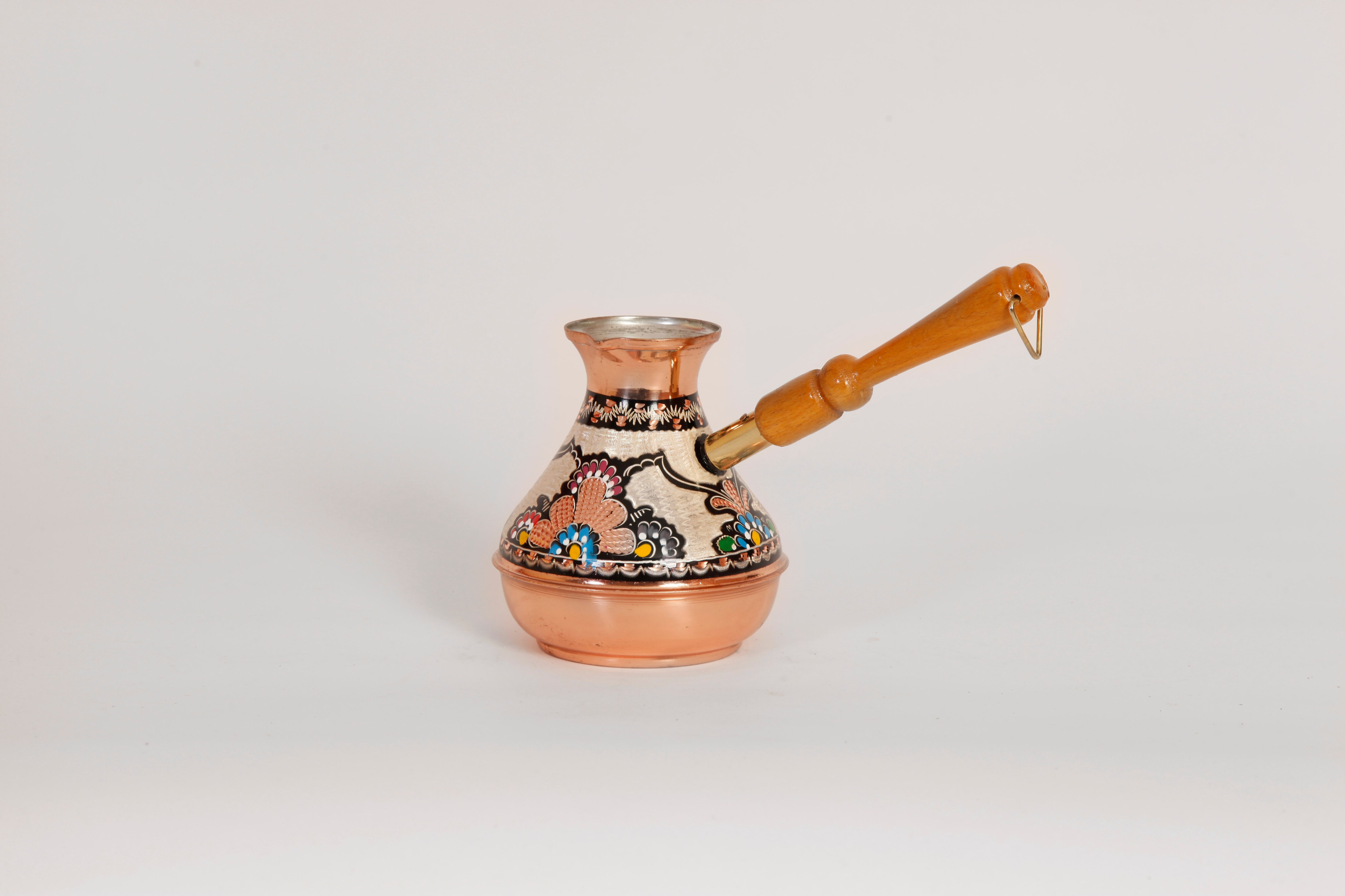 Cafetière turque en cuivre de forme russe, Cezve Jezve, ifbrik en émail, motif turc,: 300 ML