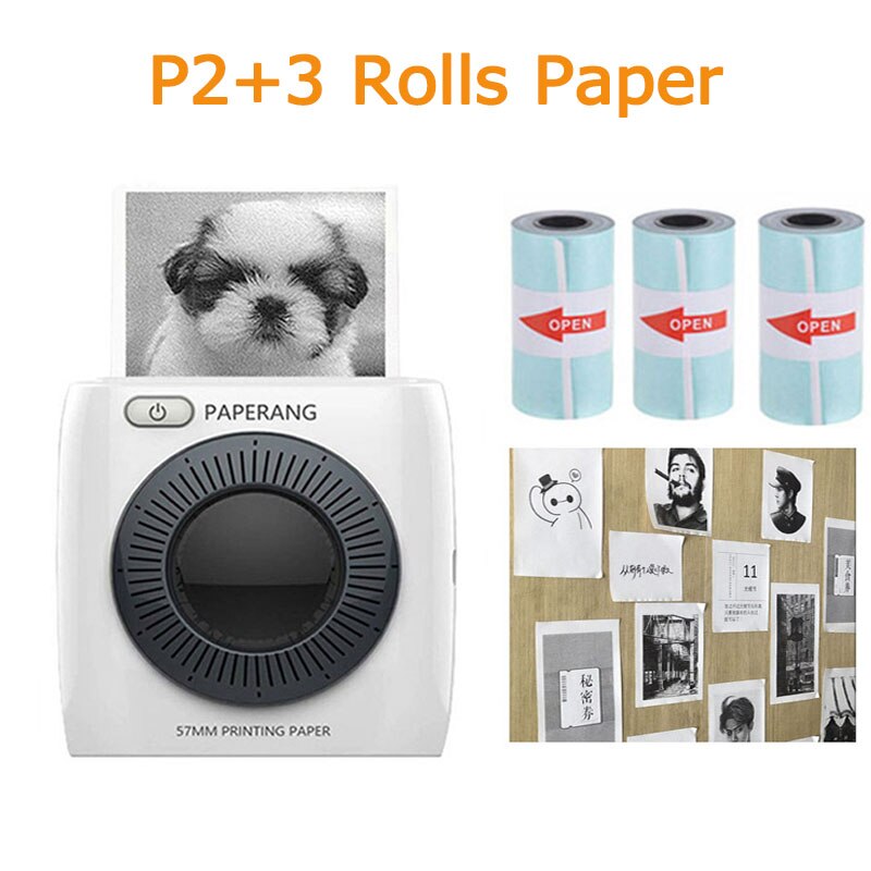 PAPERANG P2 Pocket Mini Portable Bluetooth Printer Phone Photo Wireless HD Thermal Label Printer For Mobile Phone Android iOS: P2 3Sticker Paper