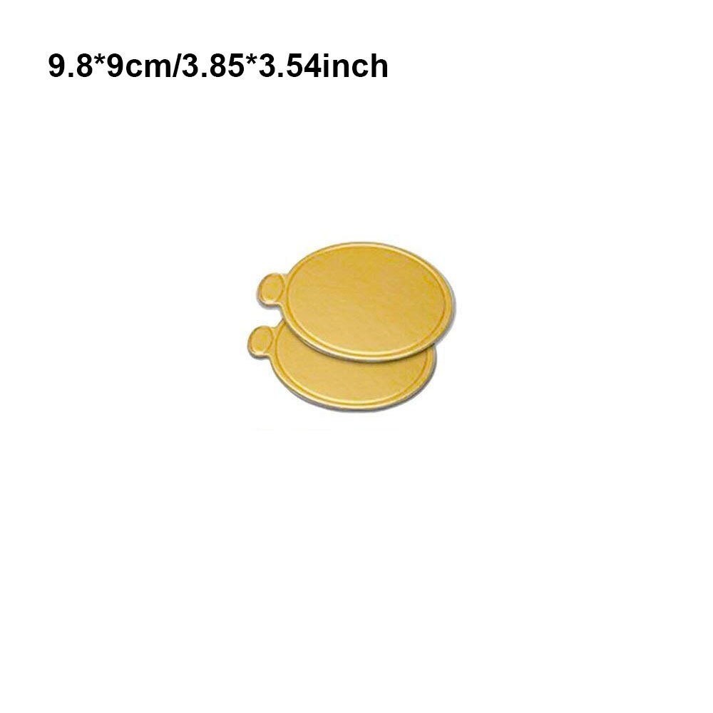 100 unidades/pacote bolo de papelão mini bolo placas cupcake sobremesa bandeja multi forma papel dourado base bolo pastelaria kit decorativo festa: B