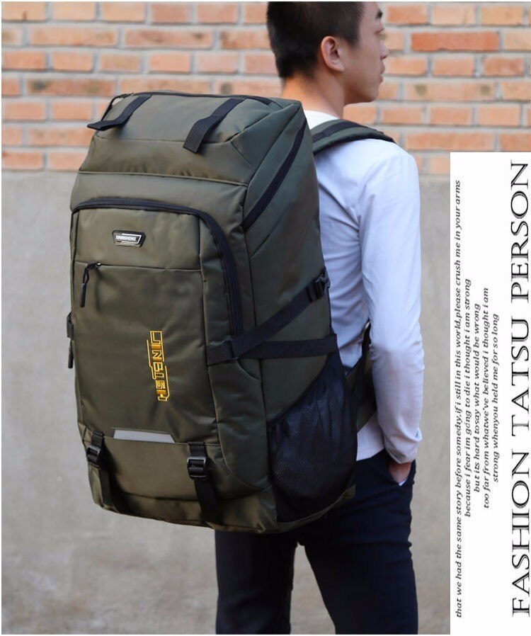 80L Super grande al aire libre mochila organizador De hombres bolsos De Viaje Duffle Big Duffel Weekend Vs Bolsa equipaje embalaje cubos Bolsa De Viaje: Green 80L 