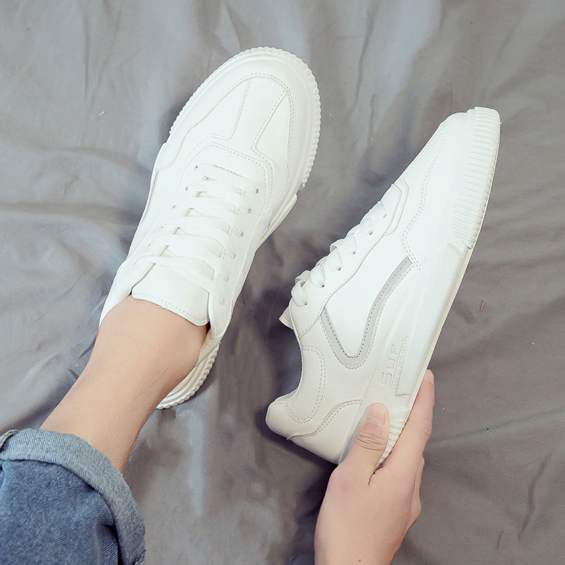 Vulkaniserade sneakers pojkar läder vita skor män skolsportskor klassiska promenadskor man casual tennis