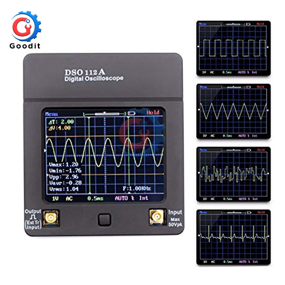 Tragbare DSO 112A TFT Mini Digital Oszilloskop berühren Kontaktieren Bildschirm Tragbare USB Oszilloskop Schnittstelle 2MHz 5Msps