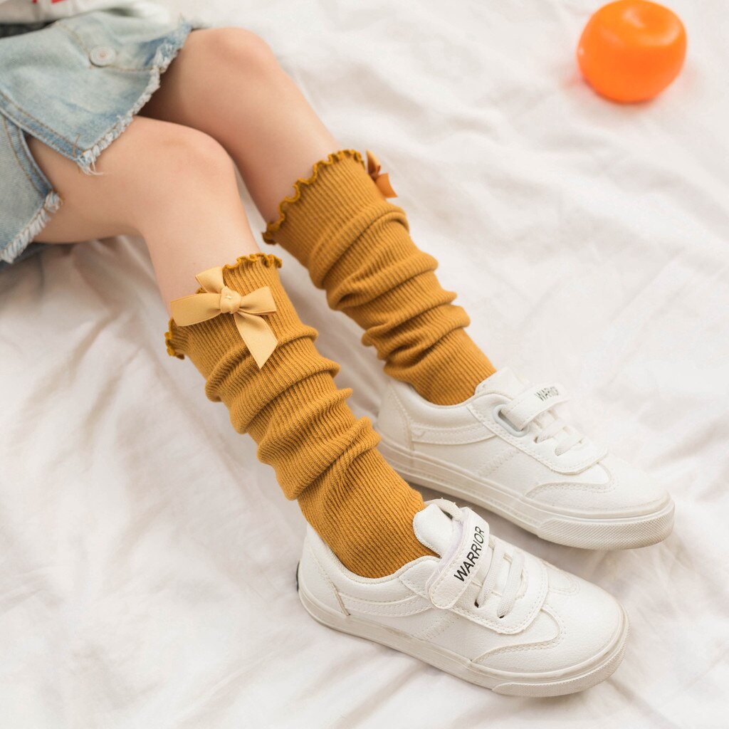 Kids Socks Toddler Baby Girls Boys Solid Anti-Slip Knitted Long Socks Knee Socks Winter Autumn Princess Girls Cotton Socks C810#