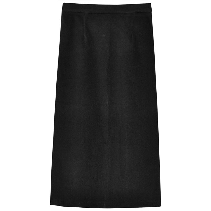 Vrouwen Solid Mid Rok Elegante Formele Office A-lijn Rok Vrouwelijke Split Stijlvolle Lange Lengte Afslanken Leisure Chic Leisure