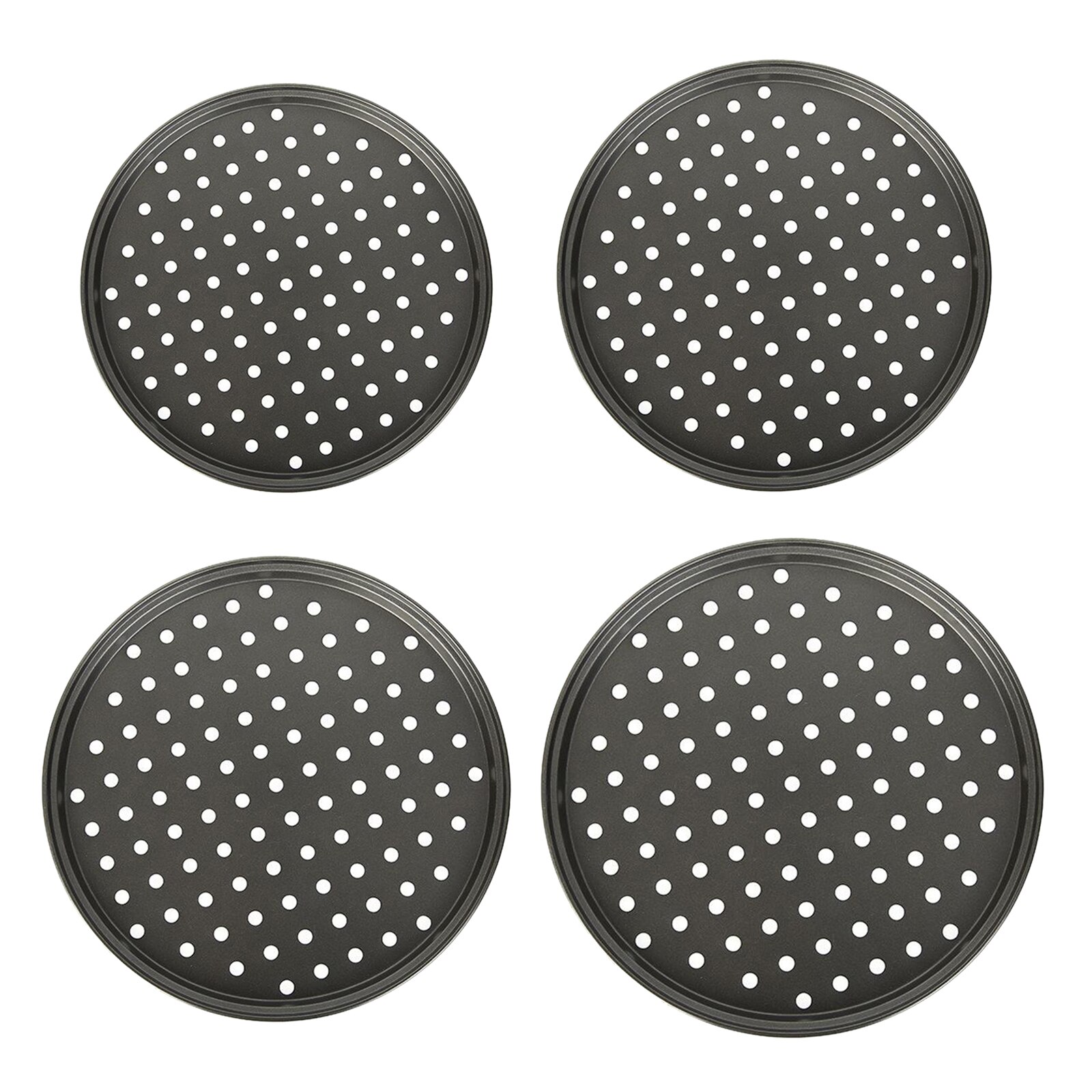 Non-stick Pizza Pan Perforated Carbon Steel Pizza Tray for Kitchen Gill BBQ