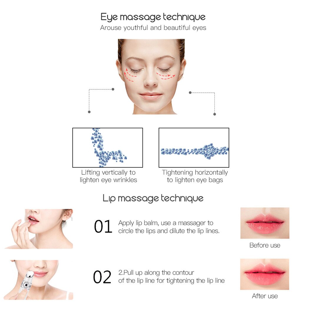 Silmähierontalaite sininen punainen valohoito lämmitetty silmän hierontasauva korkeataajuinen tärinä poistaa tumman ympyrän turvotuksen kauneuslaite