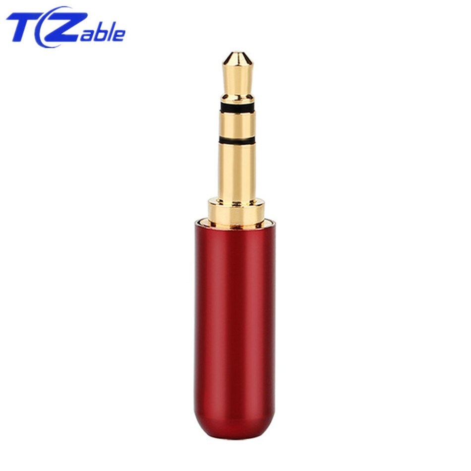 3,5mm Jack Audio Stecker Anschlüsse 3 Pole Solder Lautsprecher Stecker Für Upgrade Kopfhörer Kabel 7 Farben Gold Überzogene: Red / 100pcs