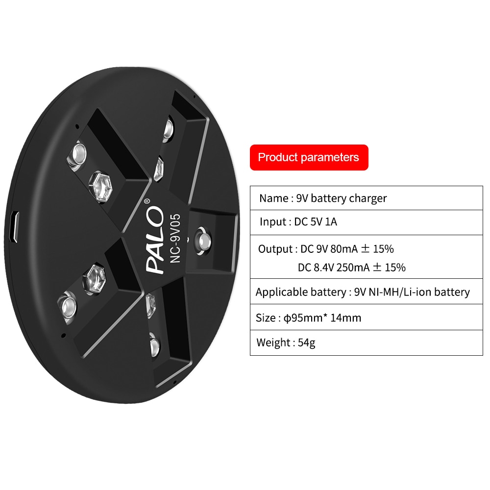 9V battery 6f22 lithium battery li-ion rechargeable battery 9v with 5 slots charger for ni-mh lithium 9v battery